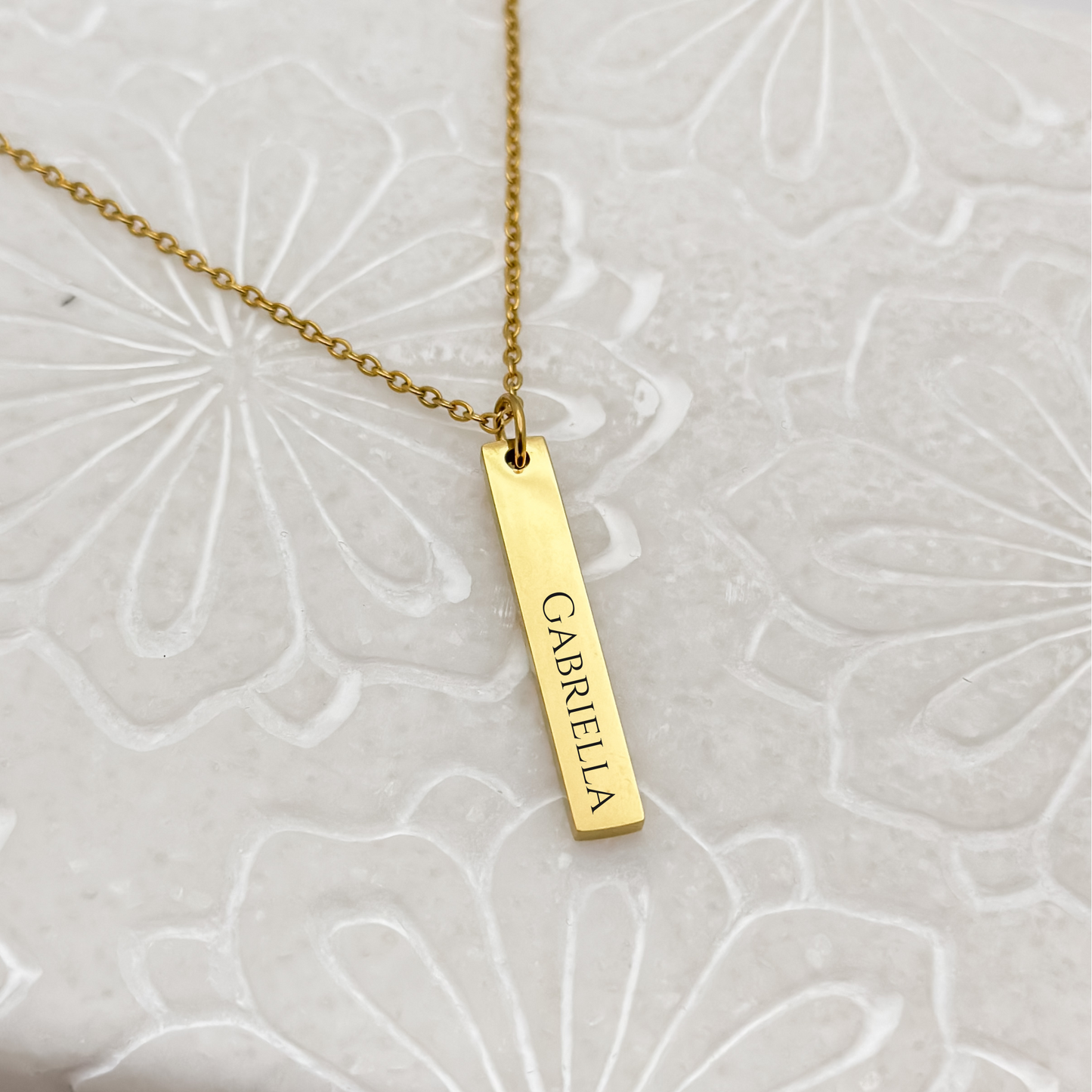 Vertical Bar Name Necklace