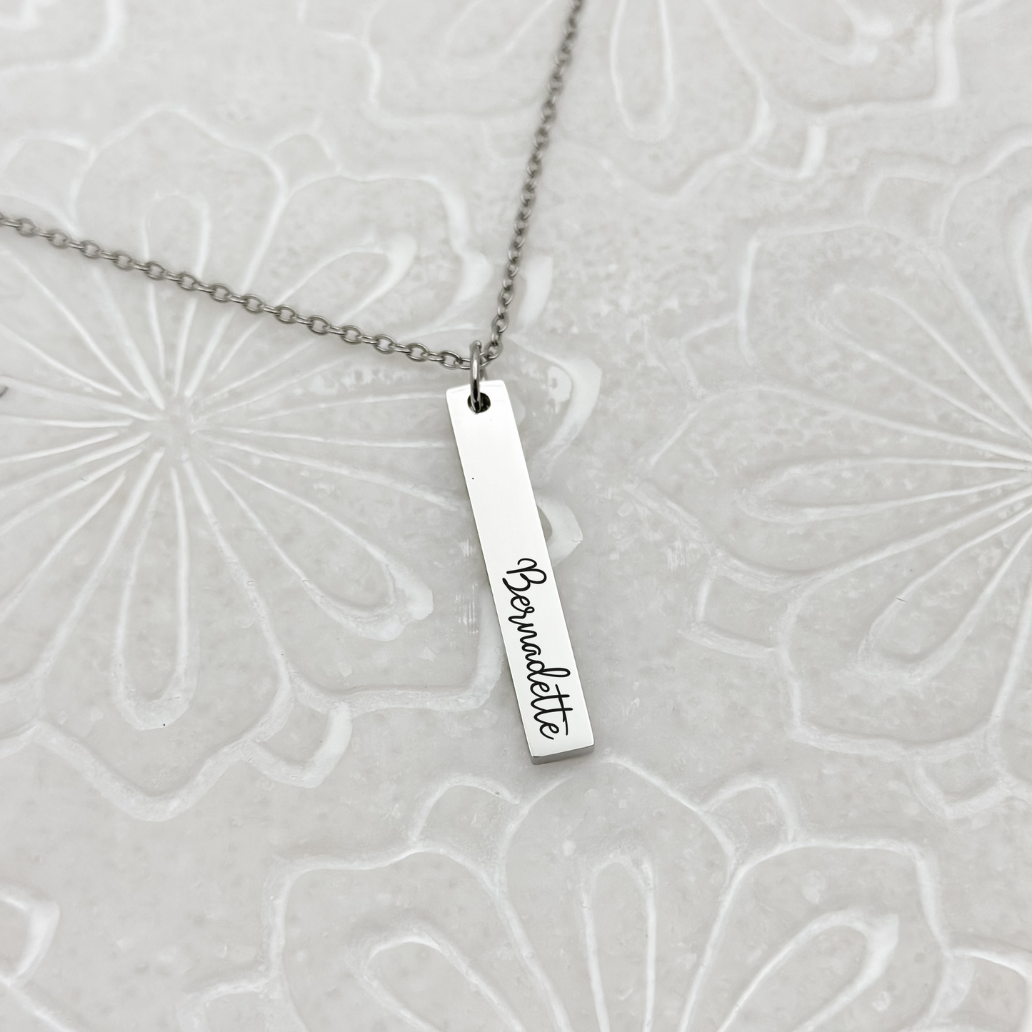 Vertical Bar Name Necklace