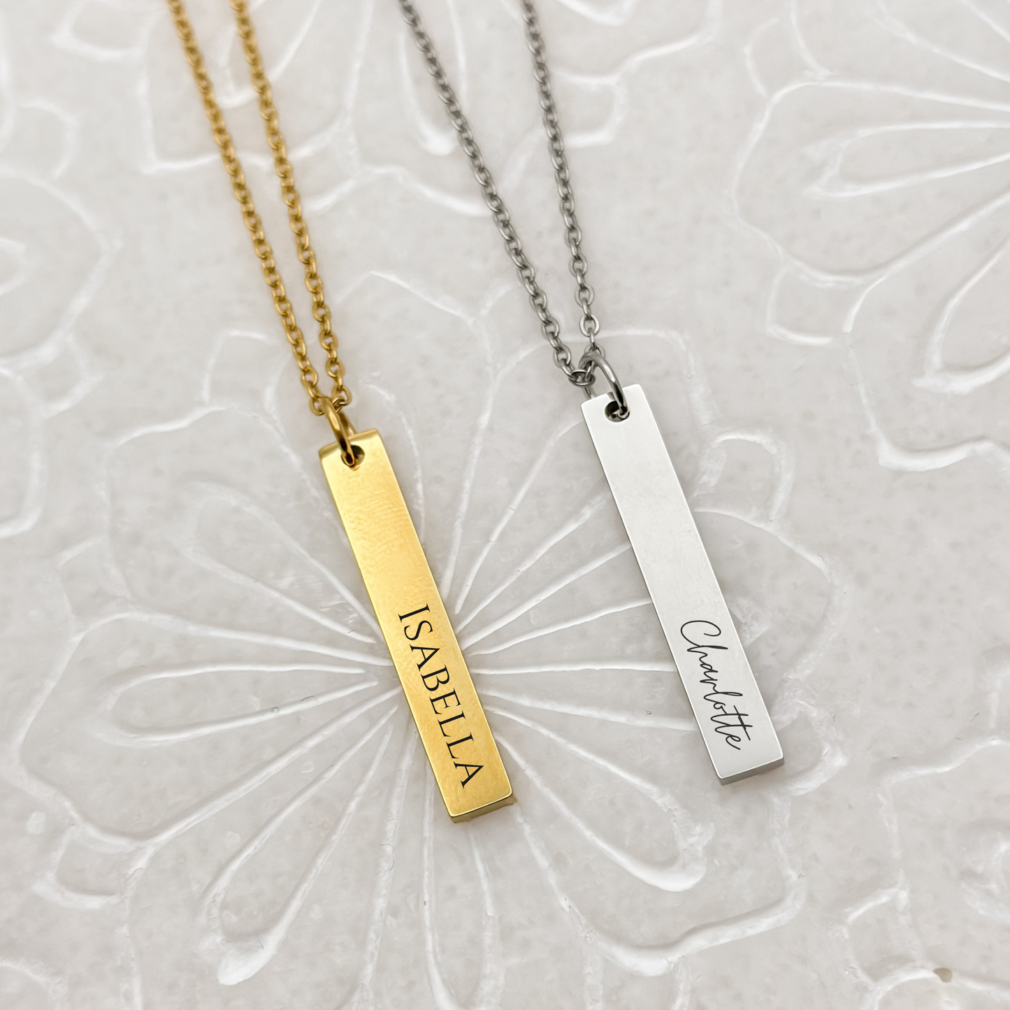 Vertical Bar Name Necklace