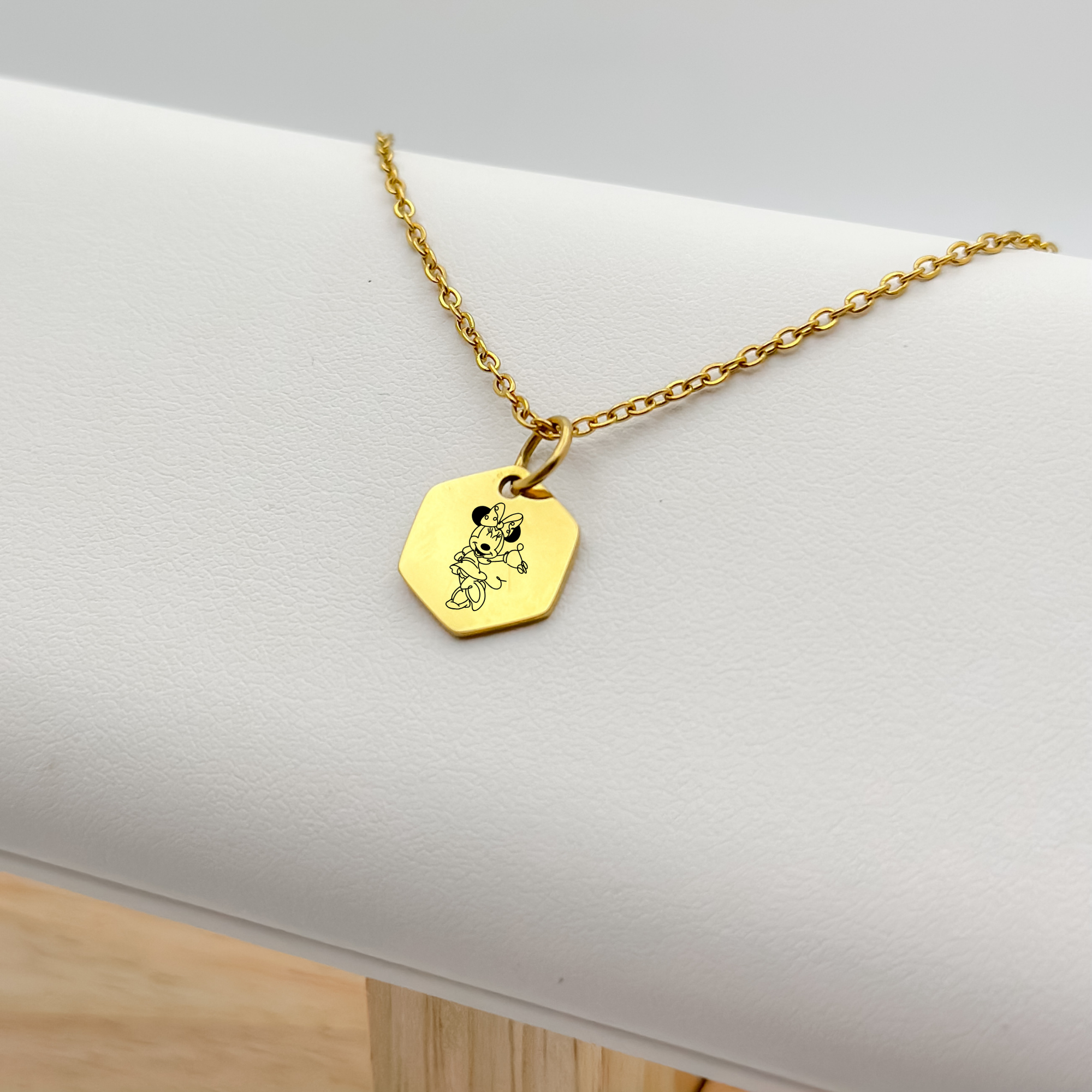 Miss Mouse Hexagon Sketch Necklace