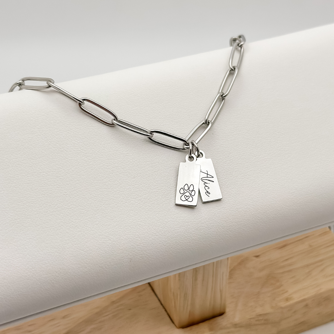 Tiny Pet Paw Tag Necklace