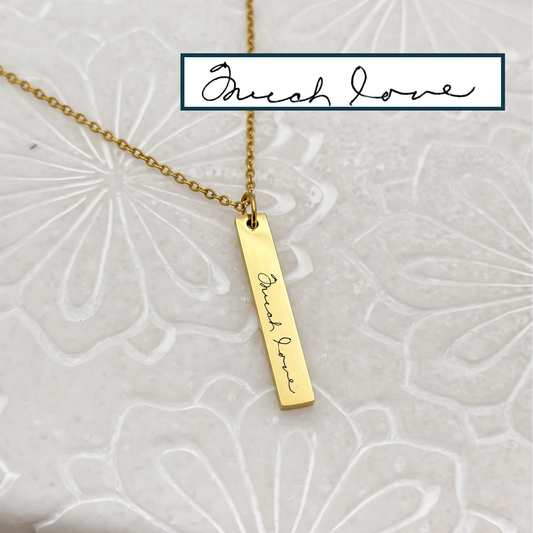 Vertical Bar Signature Necklace