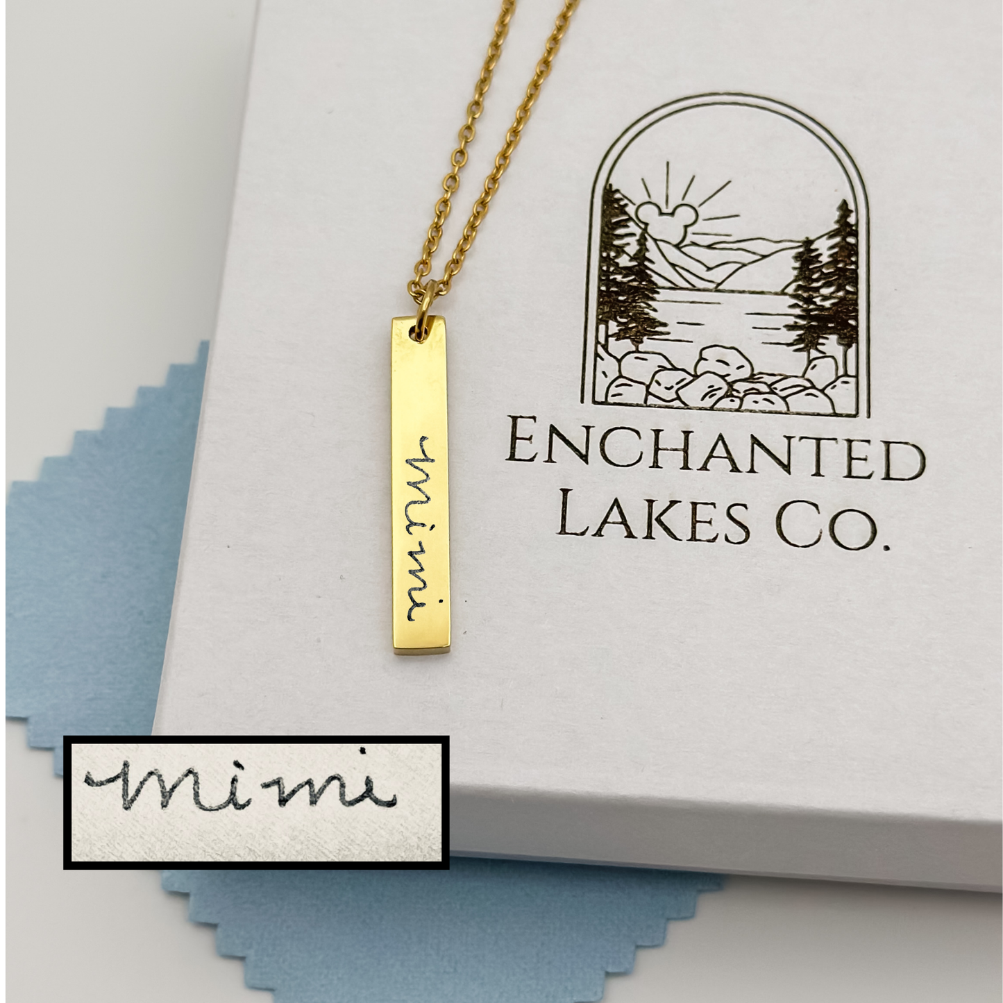 Vertical Bar Signature Necklace