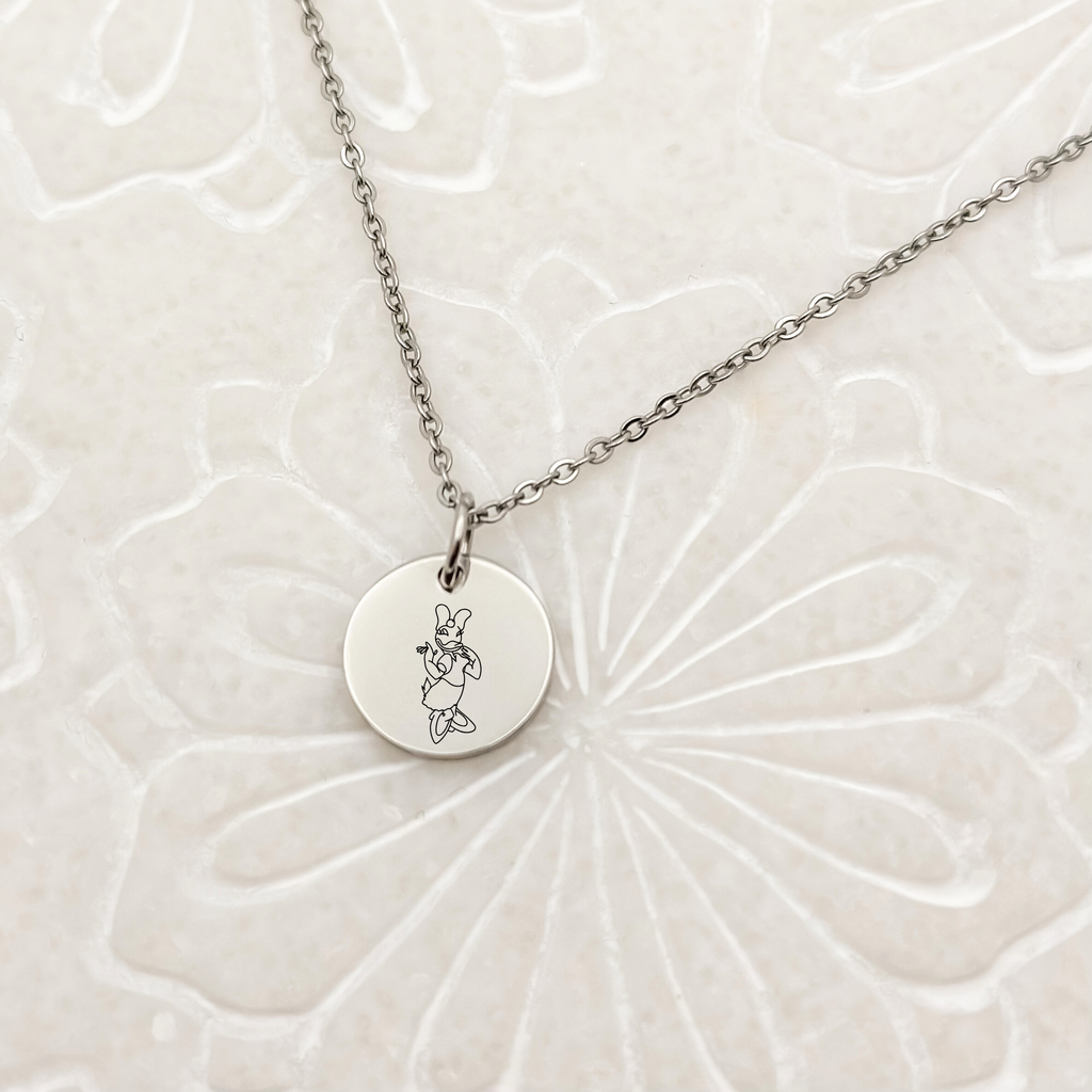 Miss Duck Circle Sketch Necklace