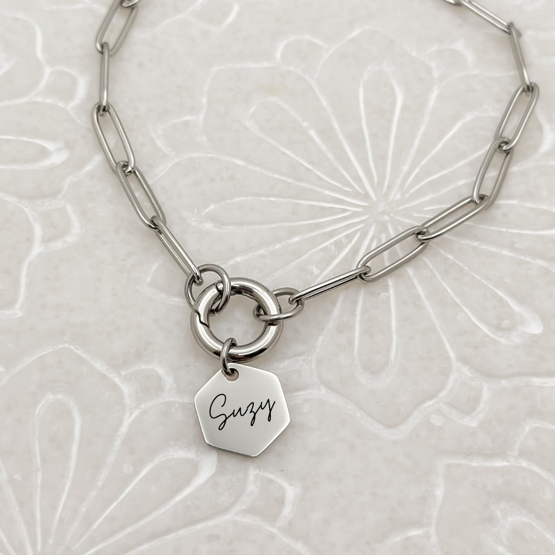 Hexagon Name Necklace