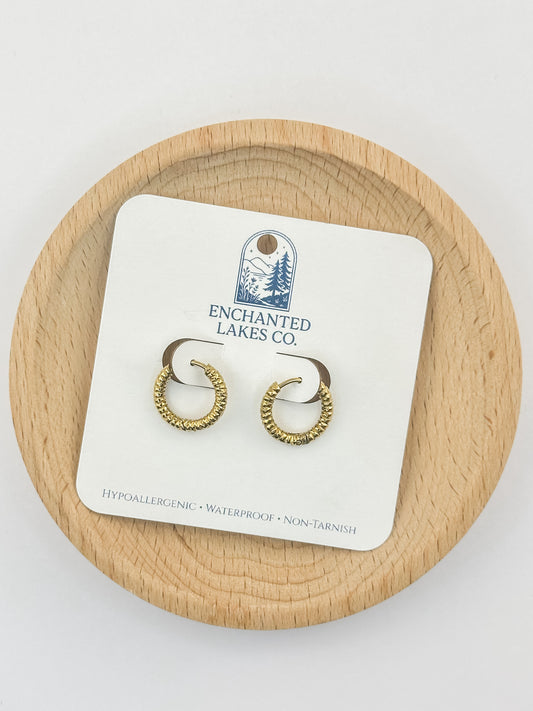 Textured Huggie Hoops