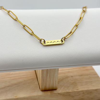 Mama Small Bar Necklace