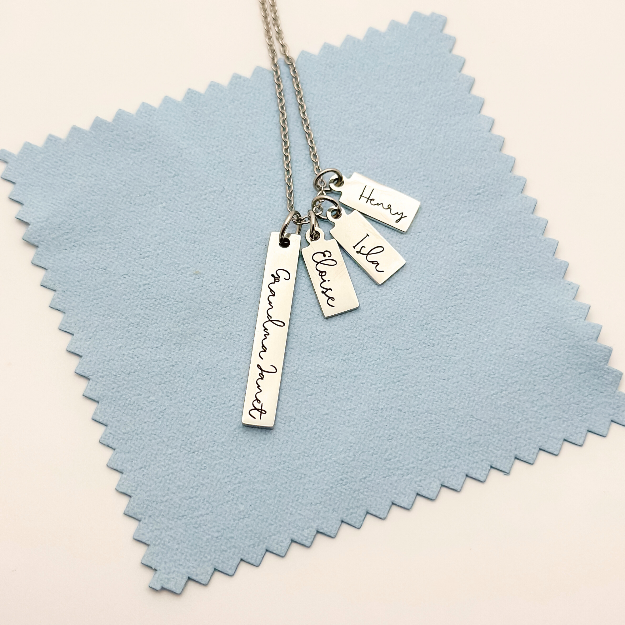 Silver Tiny Tag Name Necklace