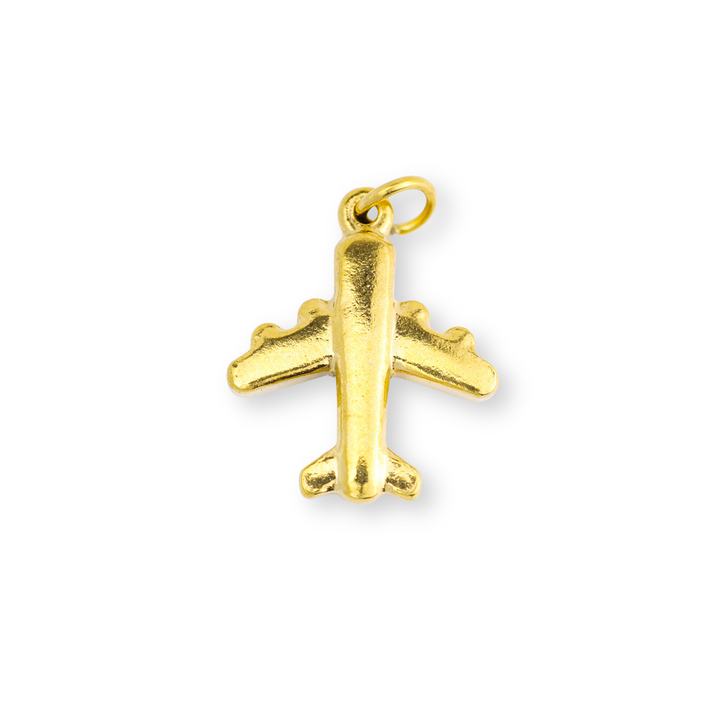 Gold Airplane Charm