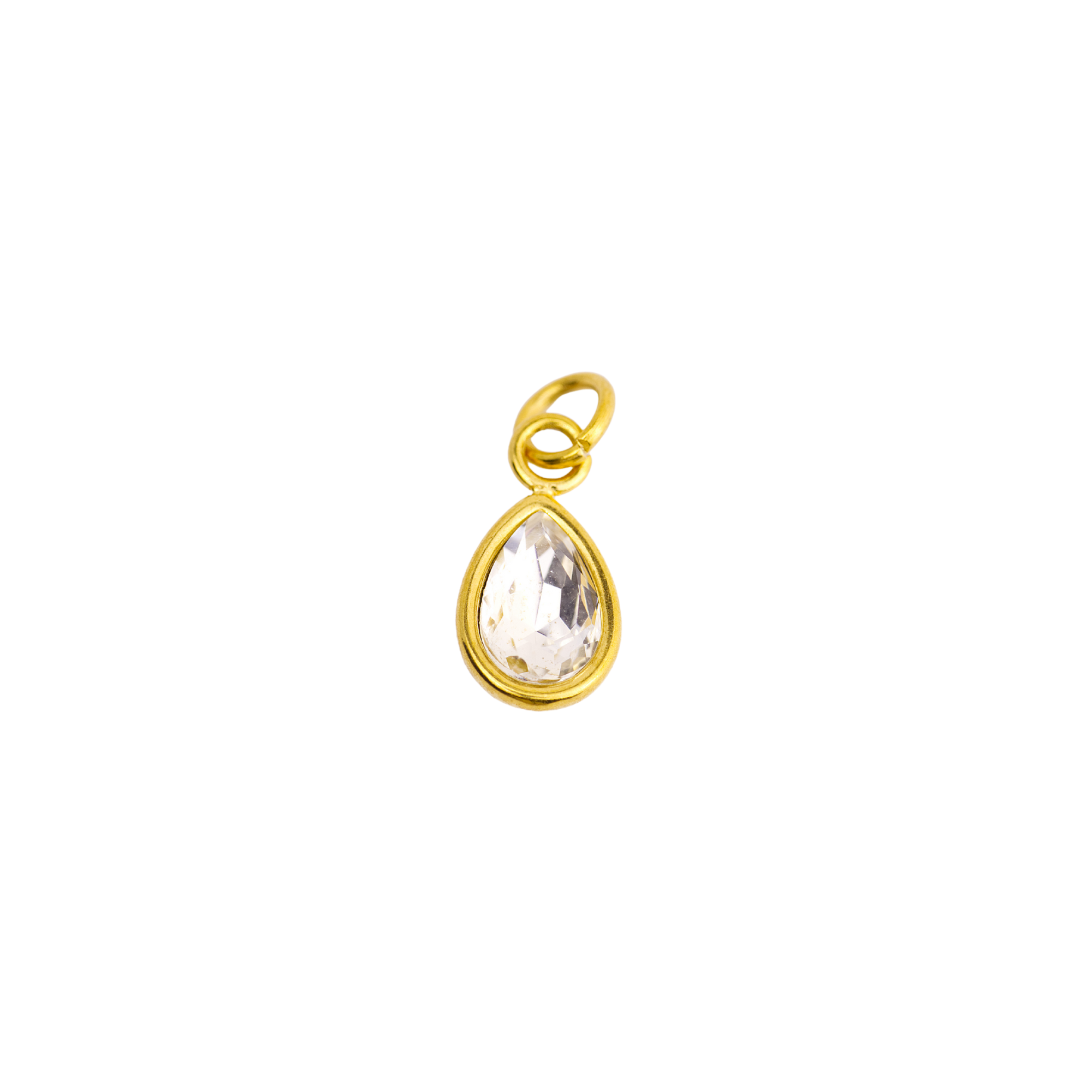 April Crystal Teardrop Birthstone Charm