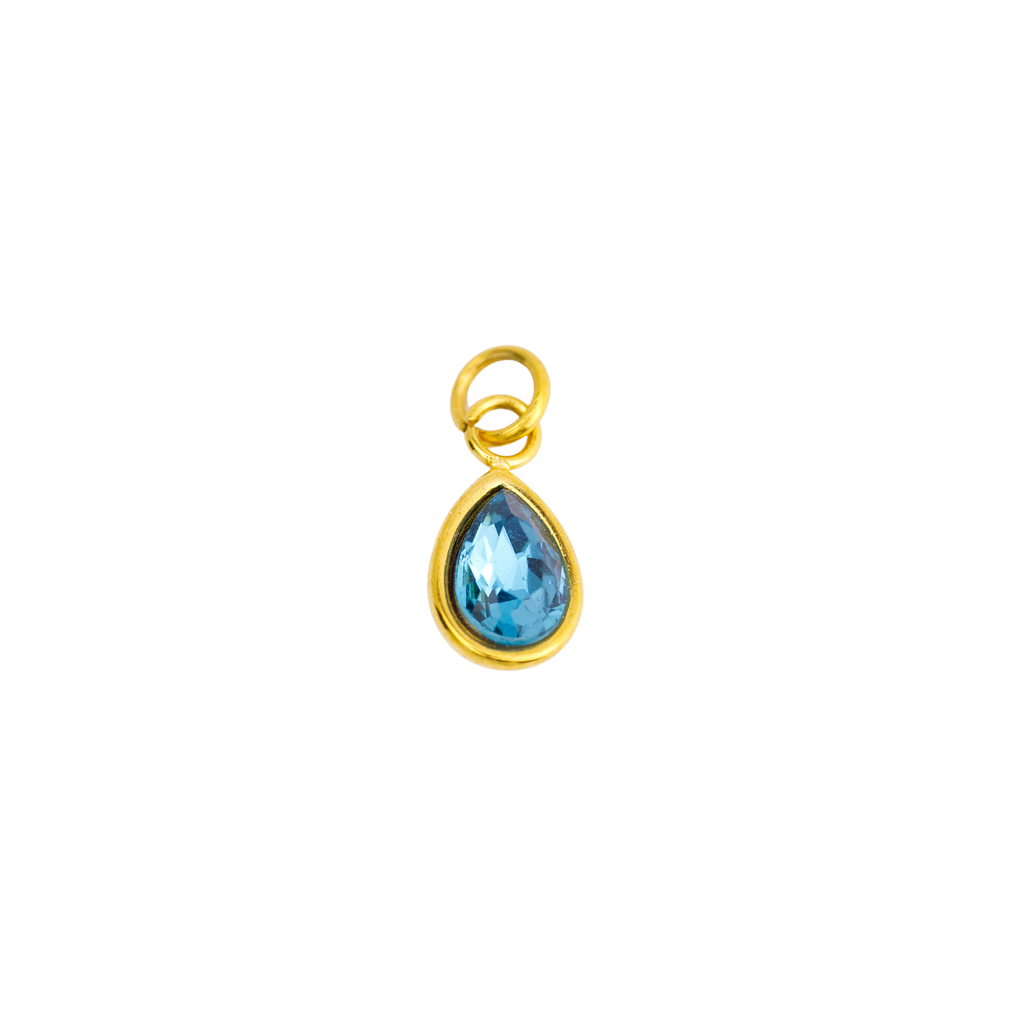 December Turquoise Teardrop Birthstone Charm