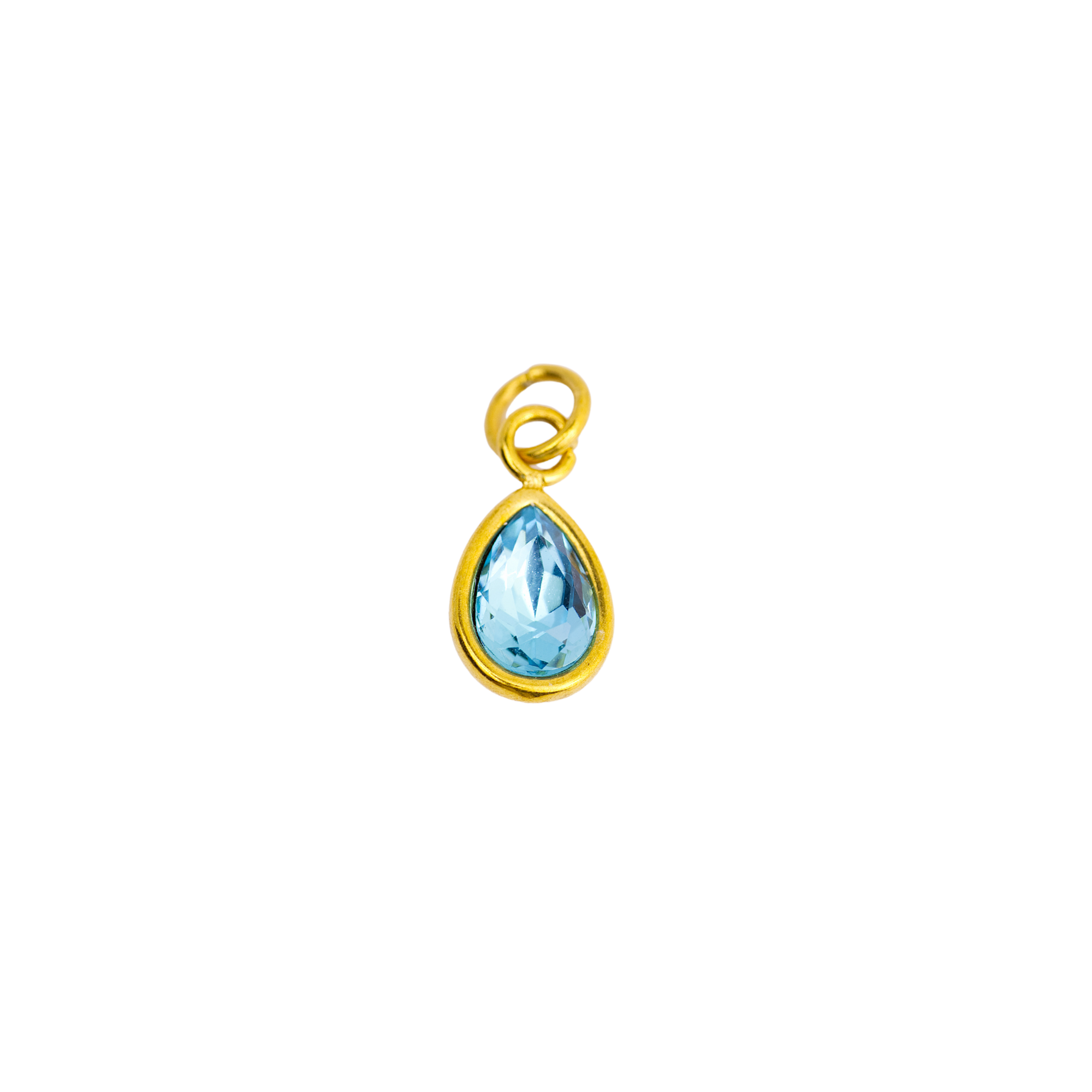 March Aquamarine Teardrop Birthstone Charm