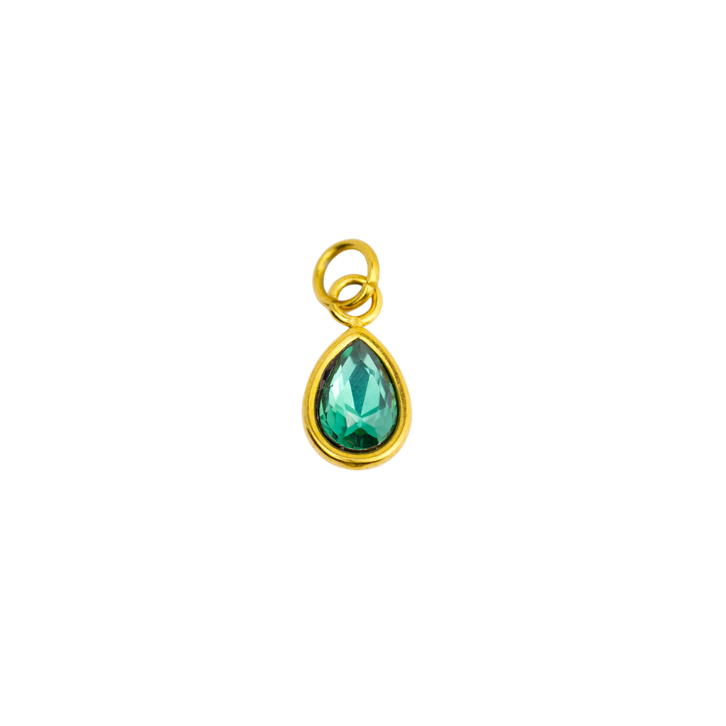 May Emerald Teardrop Birthstone Charm