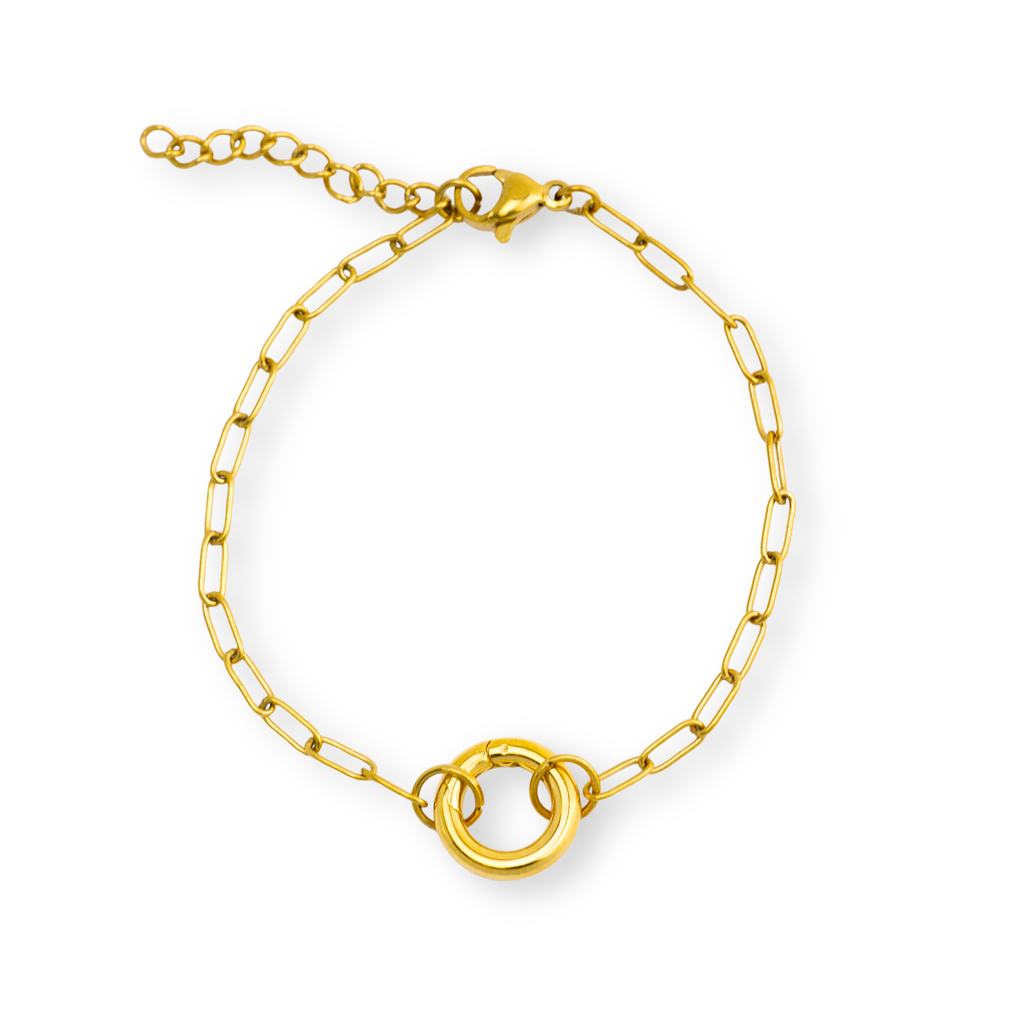 Mini Paperclip Charm Keeper Bracelet