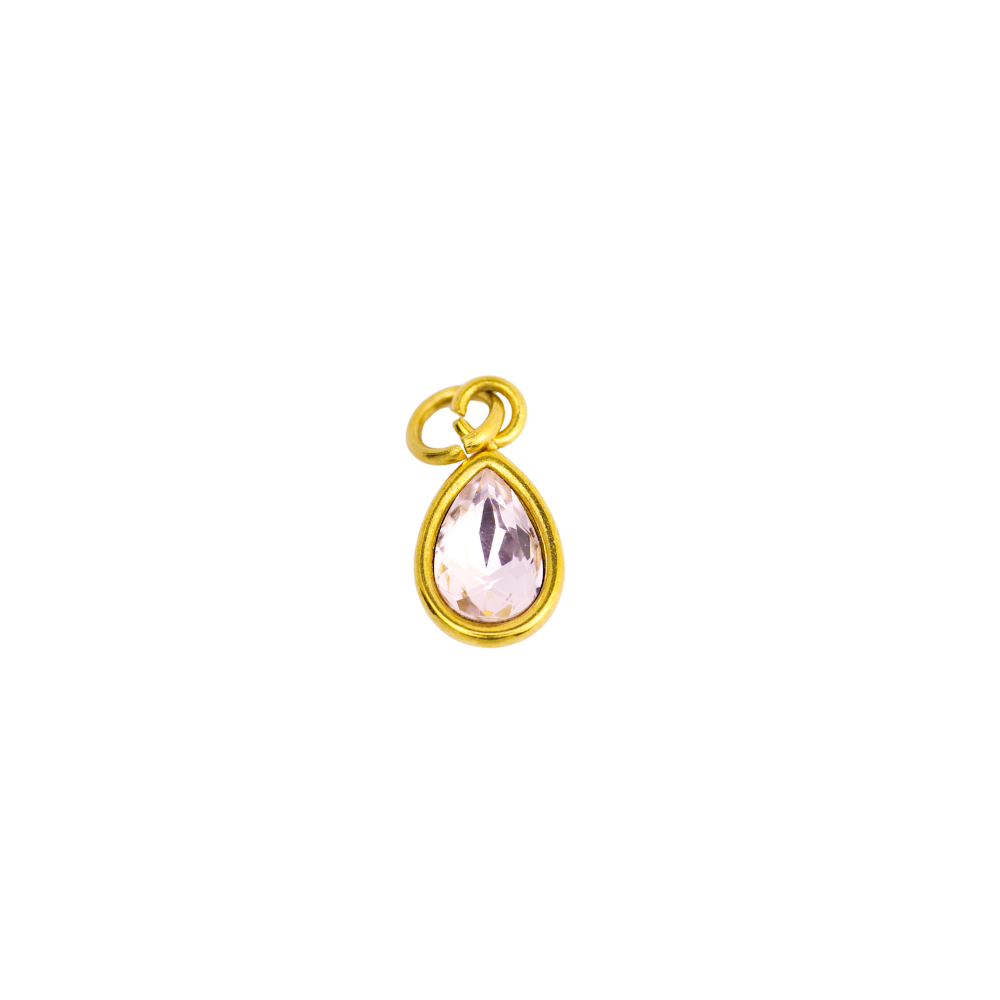 October Pink Tourmaline Teardrop Birthstone Charm