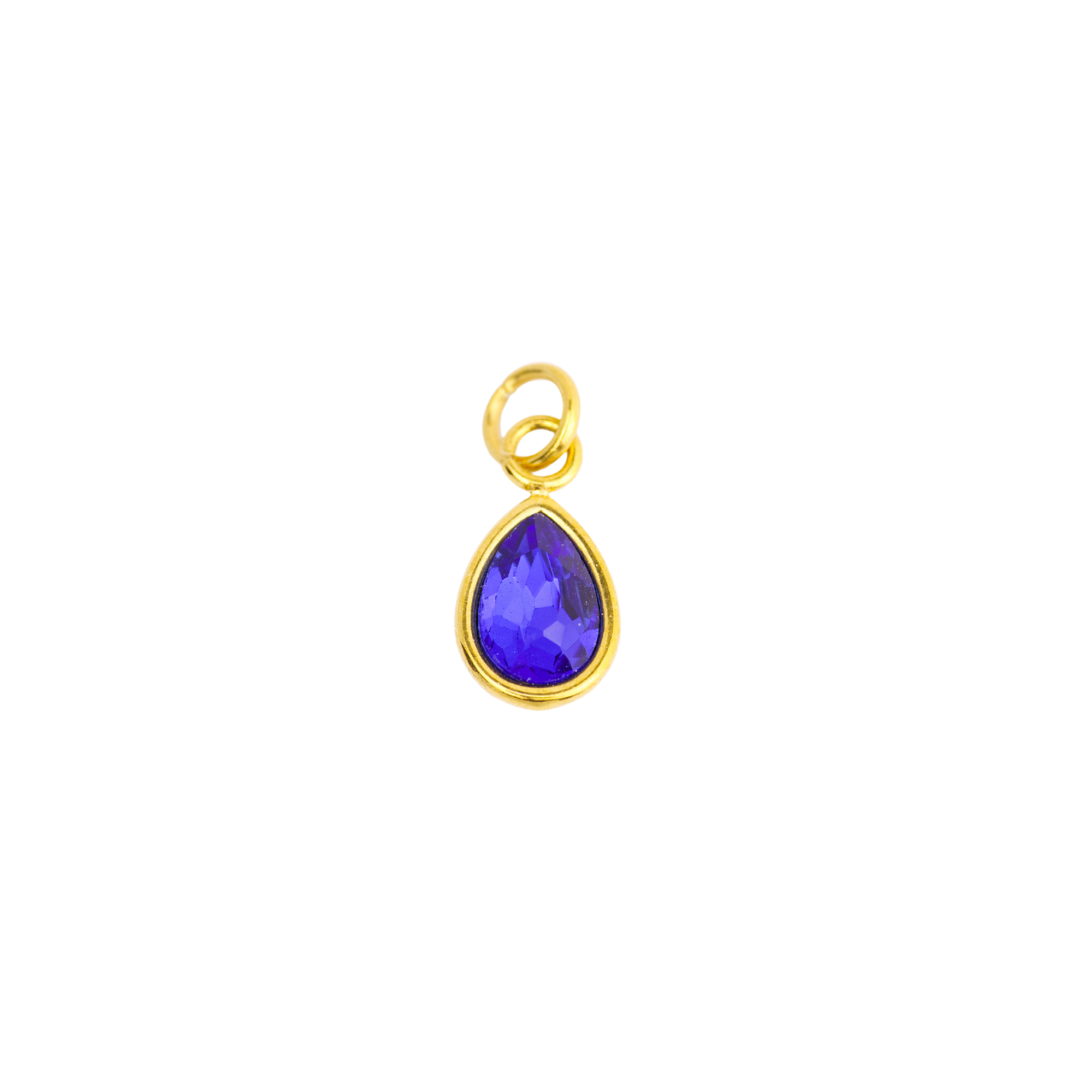 September Sapphire Teardrop Birthstone Charm