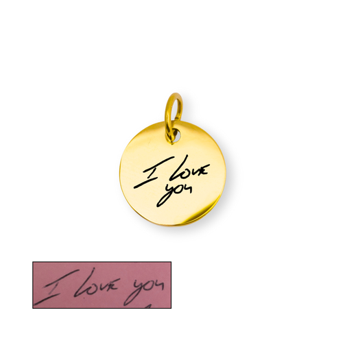 Handwritten Message Circle Charm