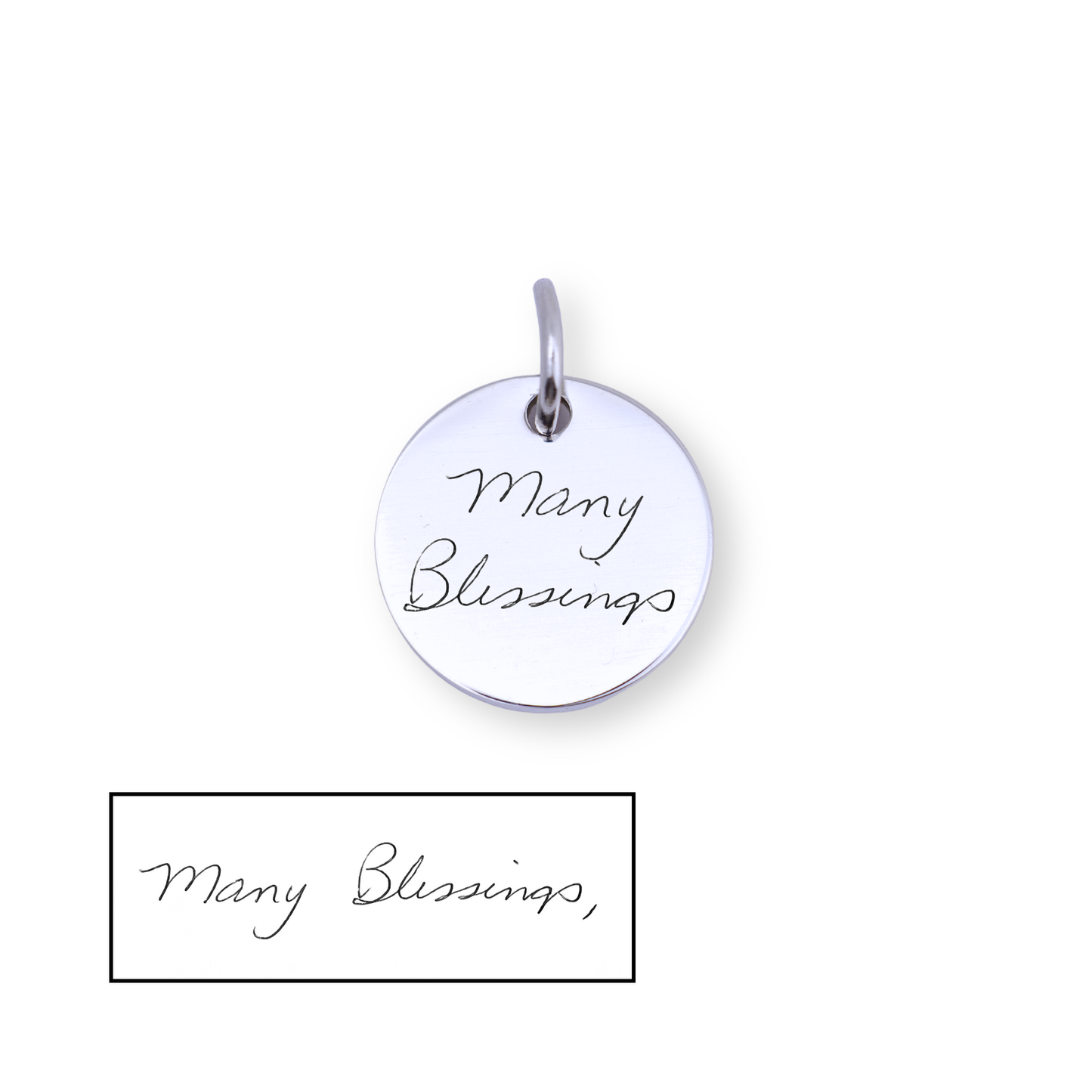 Handwritten Message Circle Charm