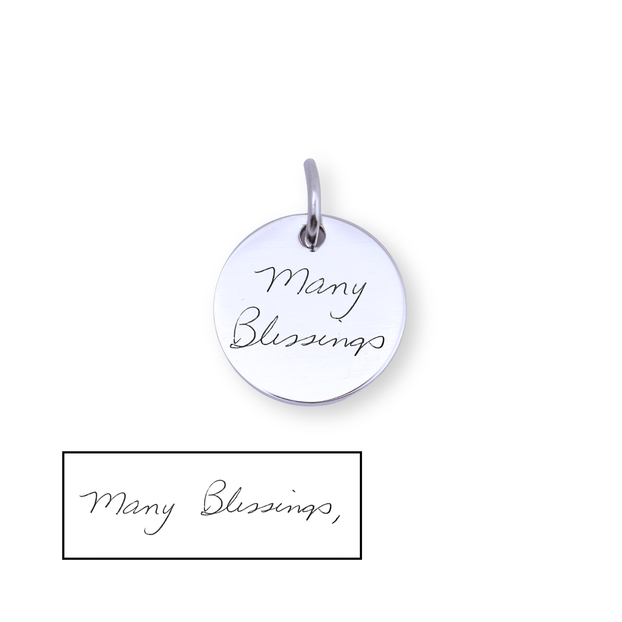Handwritten Message Circle Charm