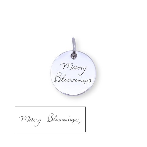 Handwritten Message Circle Charm