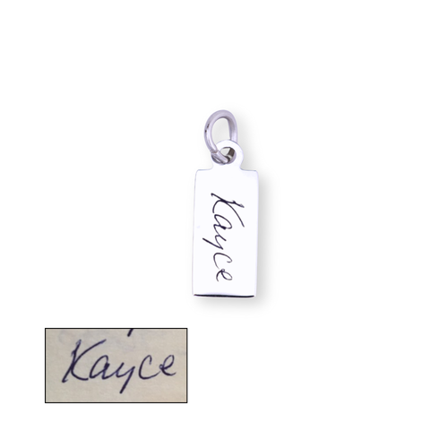 Handwritten Message Tiny Tag Charm