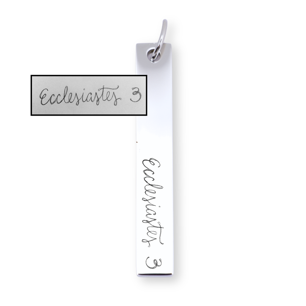 Handwritten Message Vertical Bar Charm