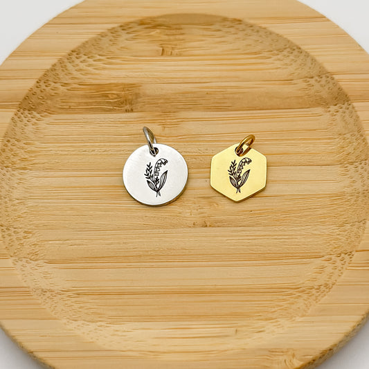 May Birth flower Charm – Lily of the Valley