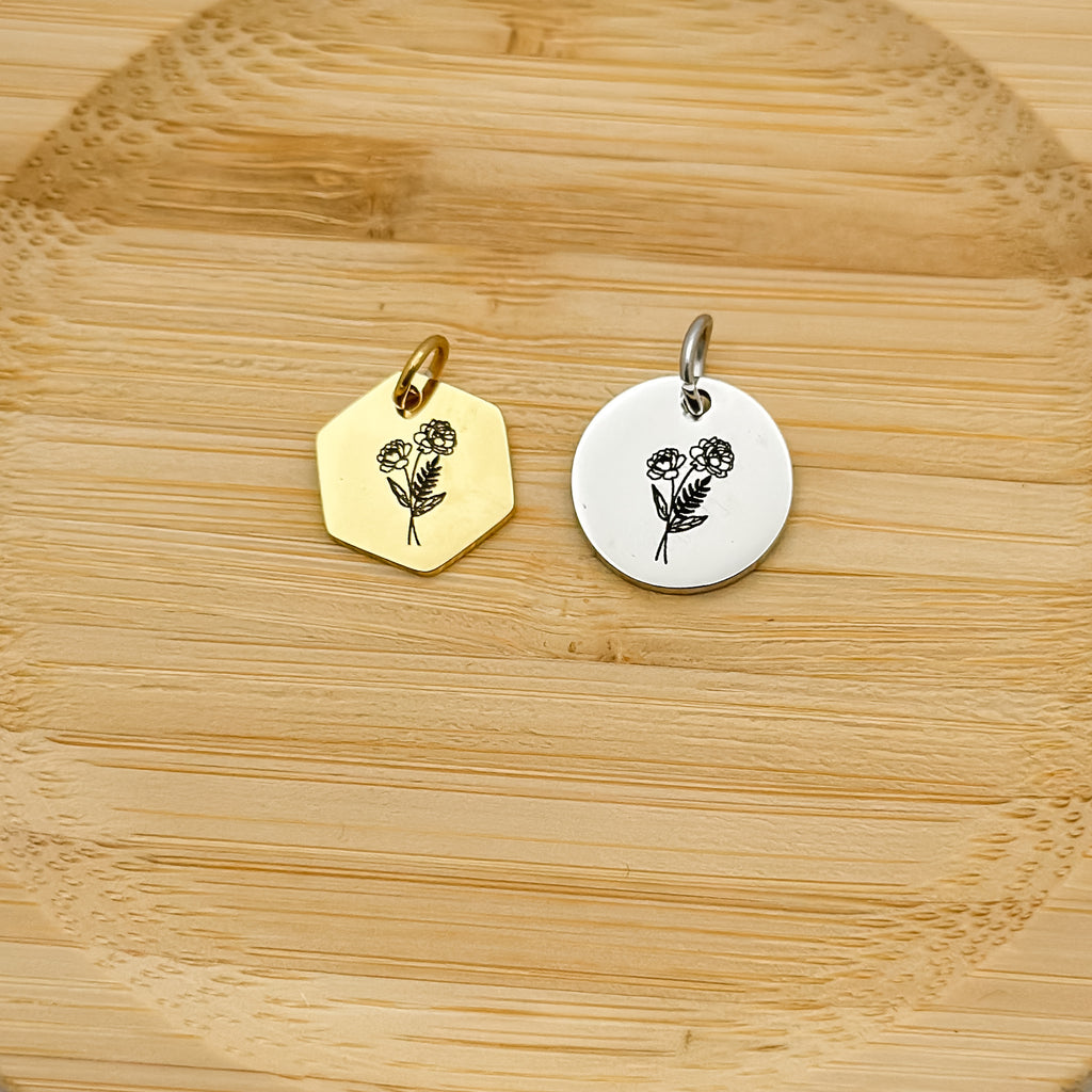 November Birth flower Charm – Peony