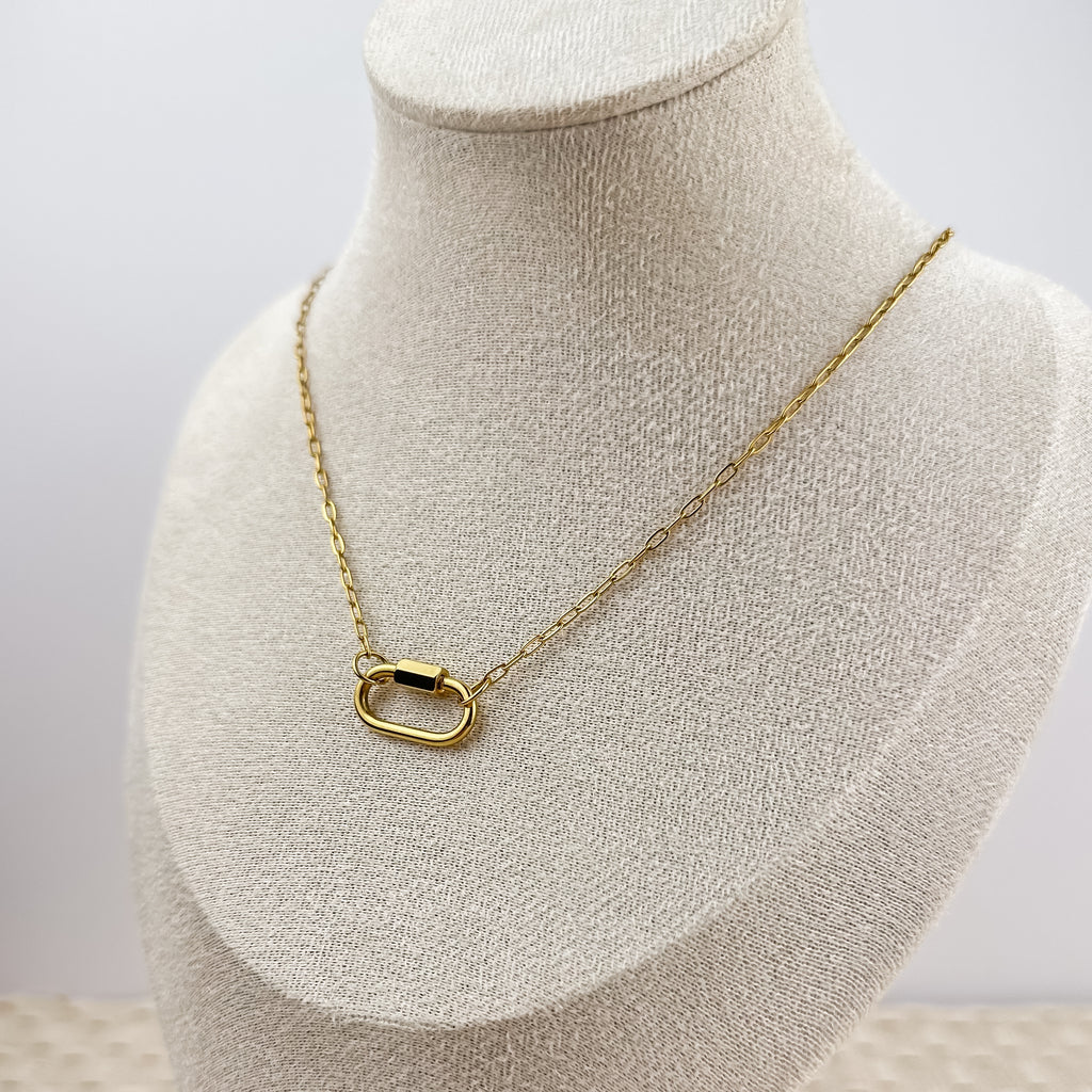 Micro Paperclip Carabiner Necklace