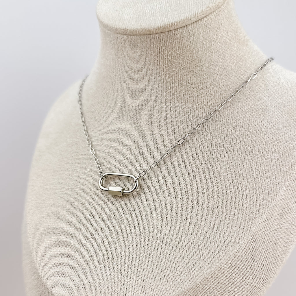 Micro Paperclip Carabiner Necklace