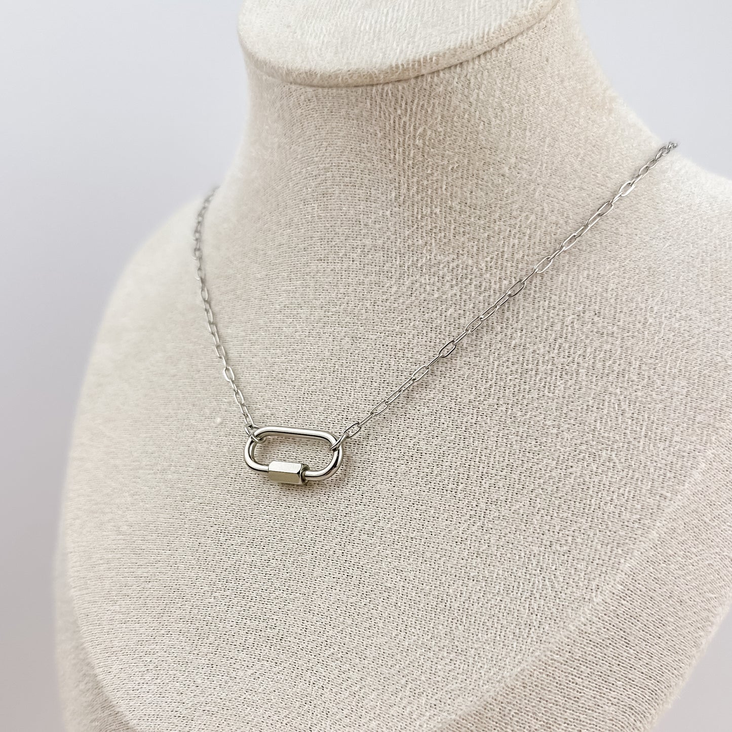 Micro Paperclip Carabiner Necklace