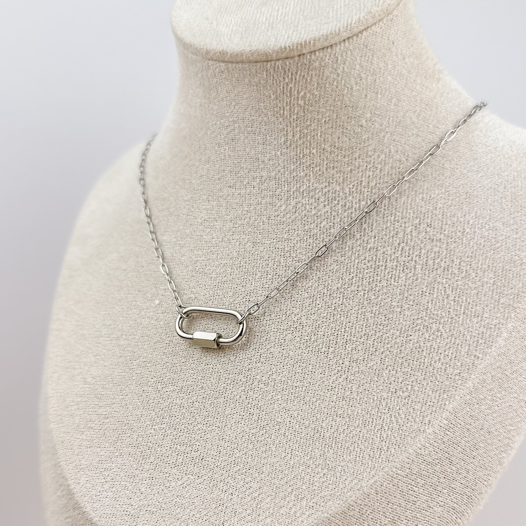 Micro Paperclip Carabiner Necklace