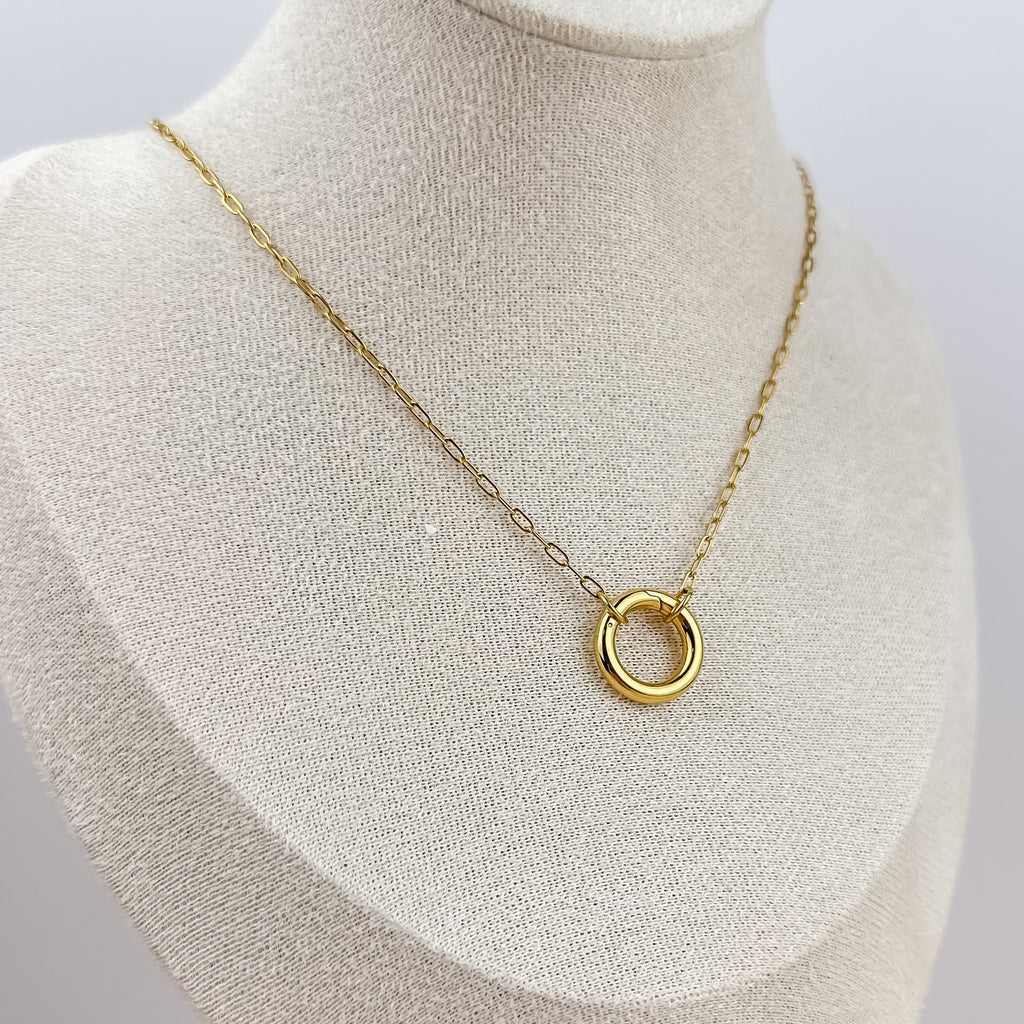 Micro Paperclip Charm Keeper Necklace