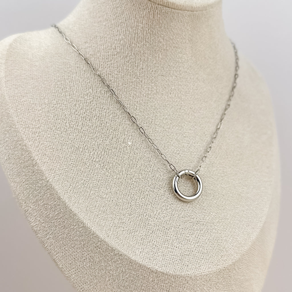 Micro Paperclip Charm Keeper Necklace