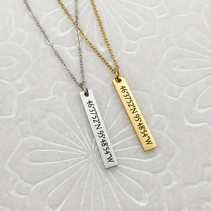 Coordinates Vertical Bar Necklace