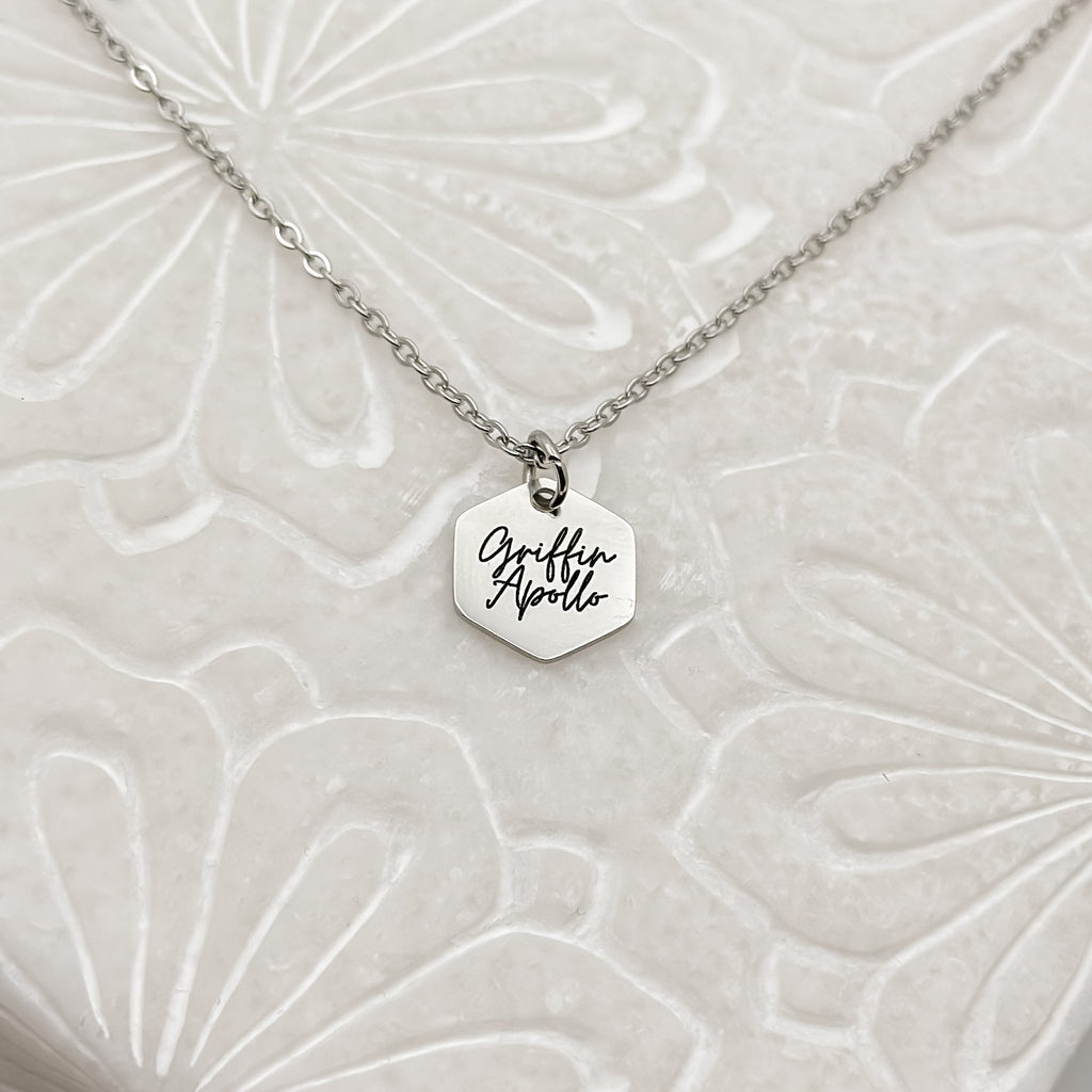 Hexagon Name Necklace