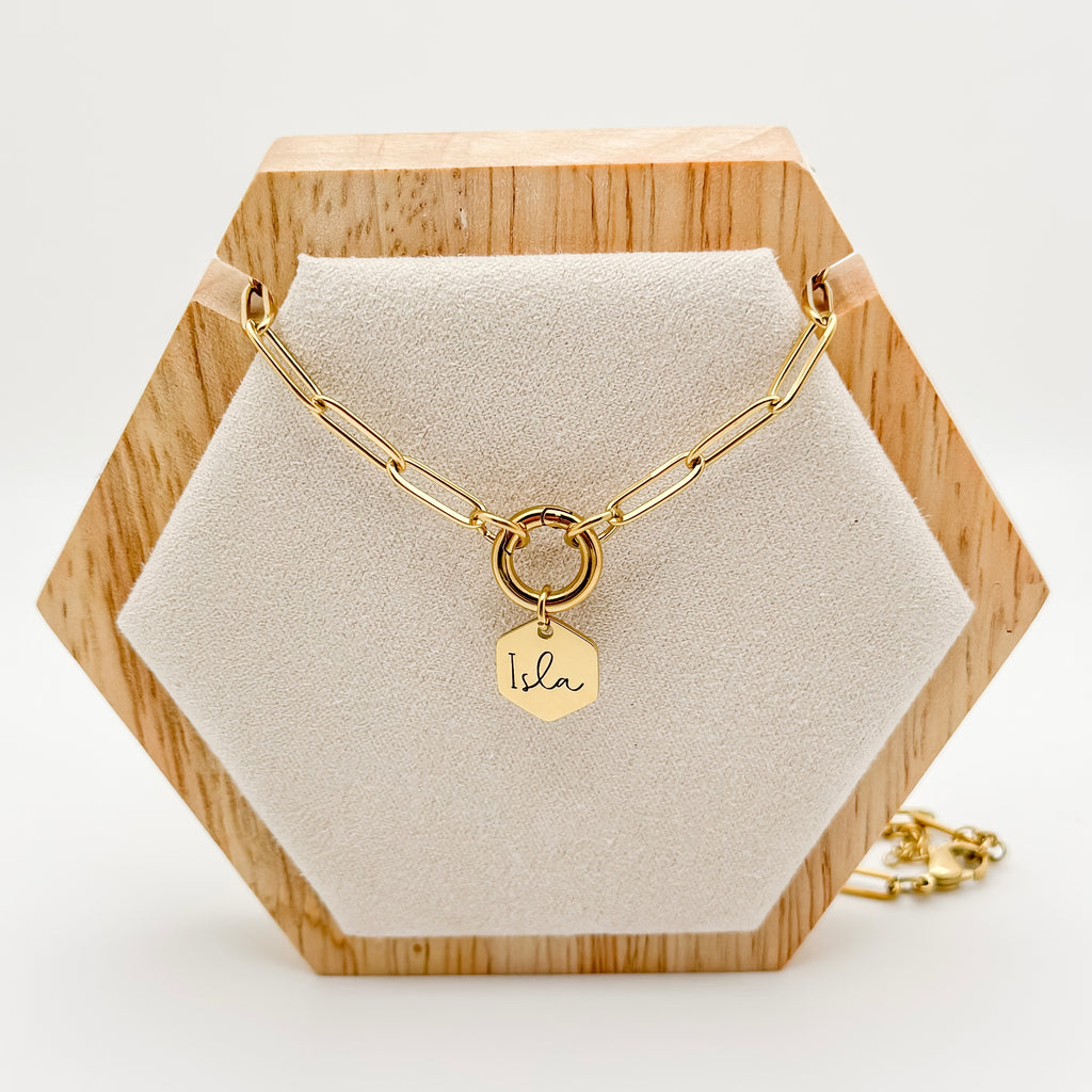 Hexagon Name Necklace