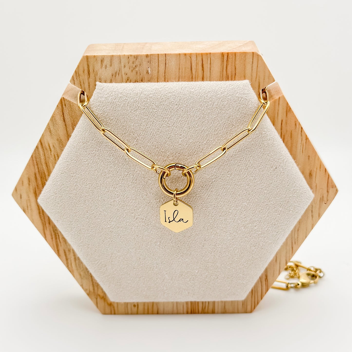 Hexagon Name Necklace