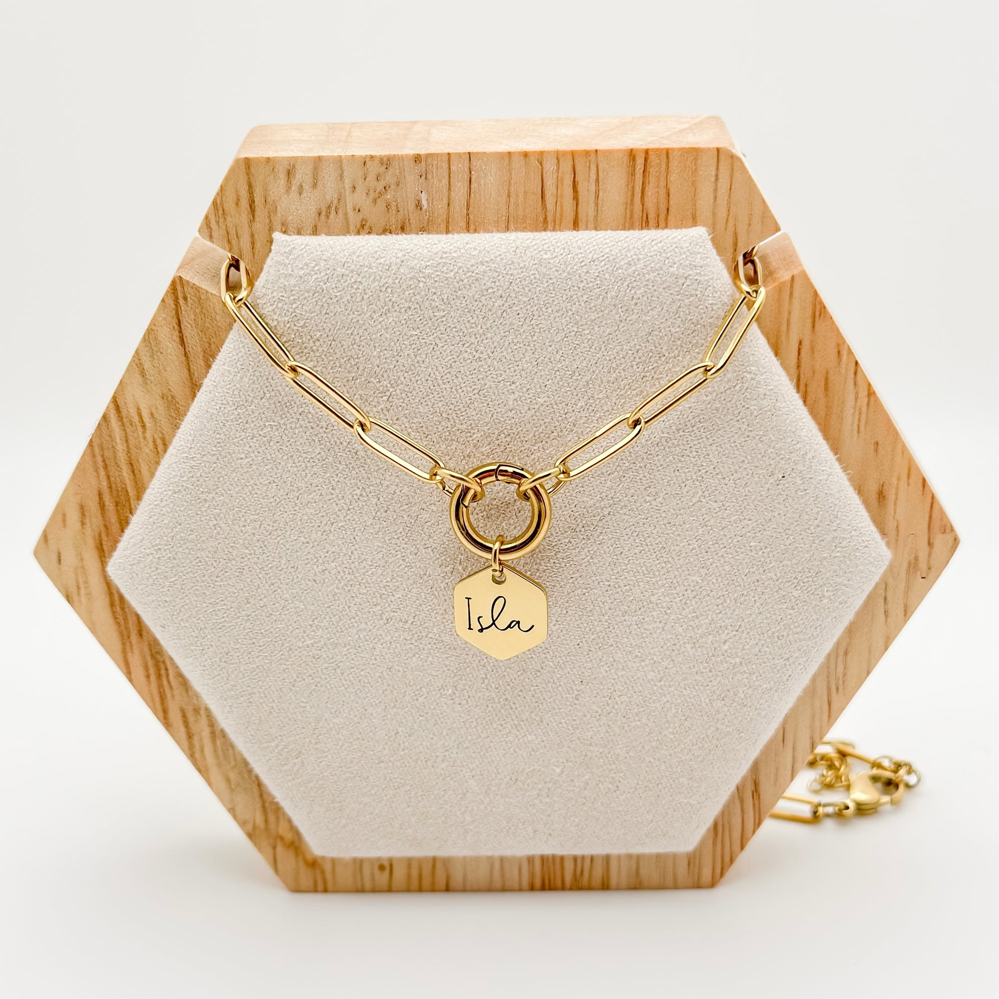Hexagon Name Necklace
