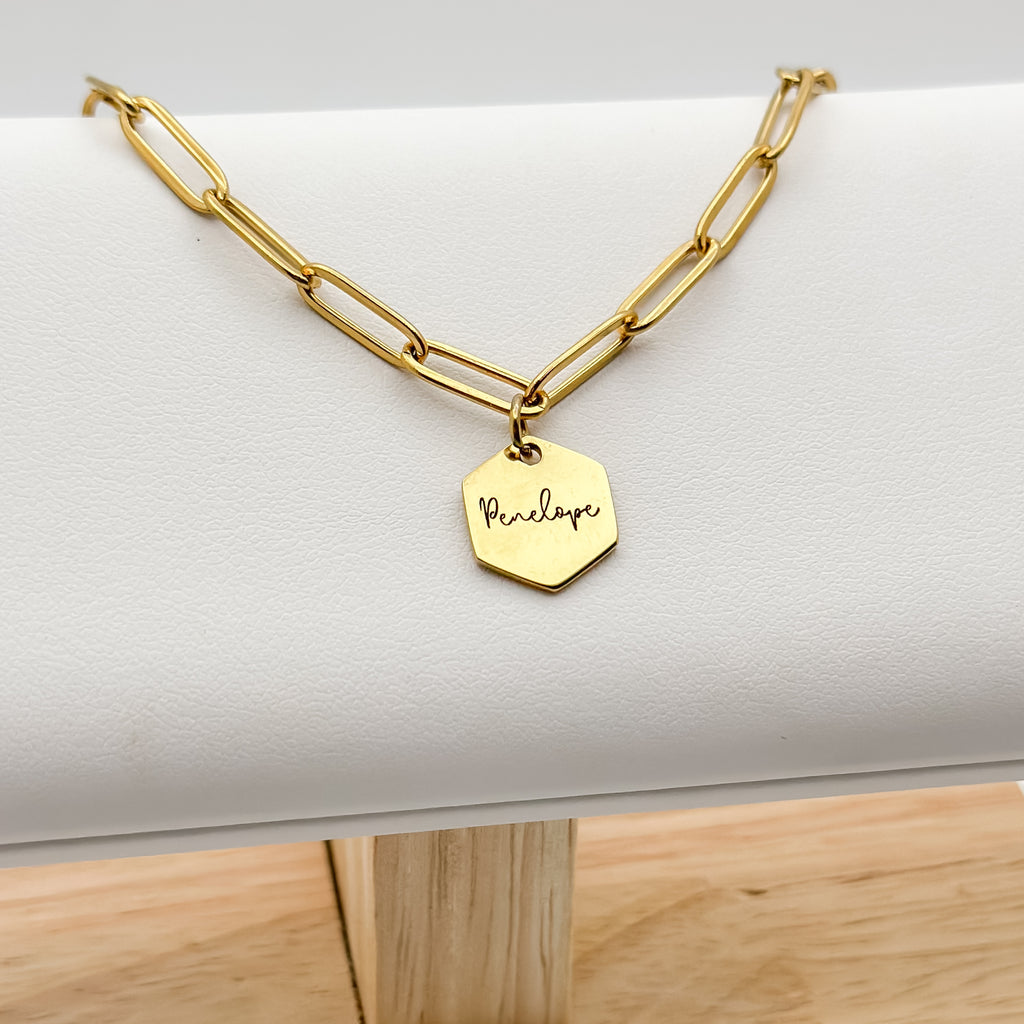 Hexagon Name Necklace