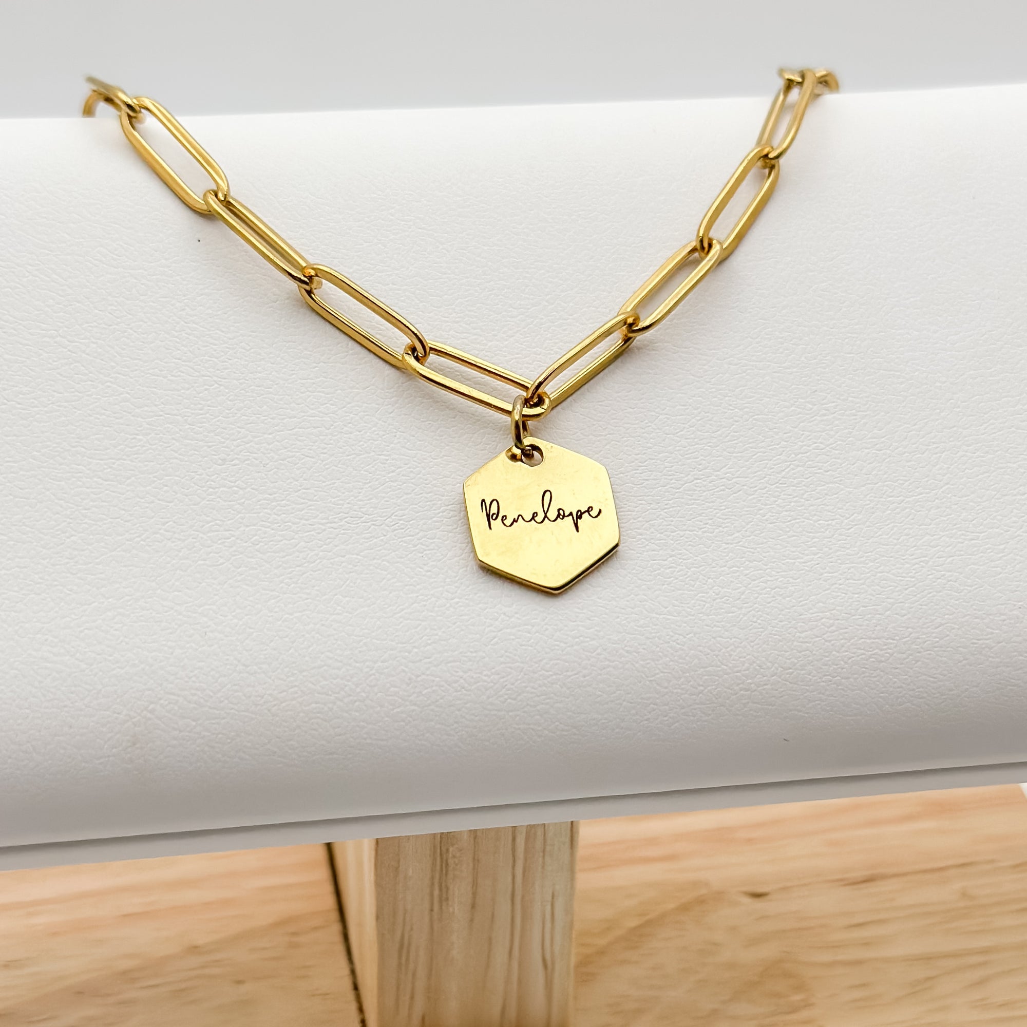 Hexagon Name Necklace