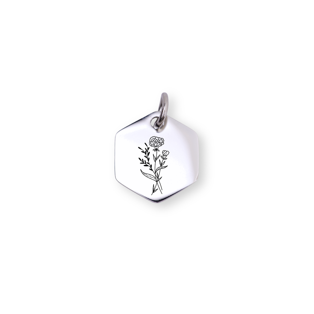January Birth flower Charm – Carnation