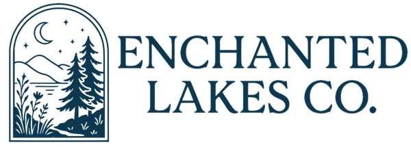 Logo of Enchanted Lakes Co. with a nature-themed design on a white background