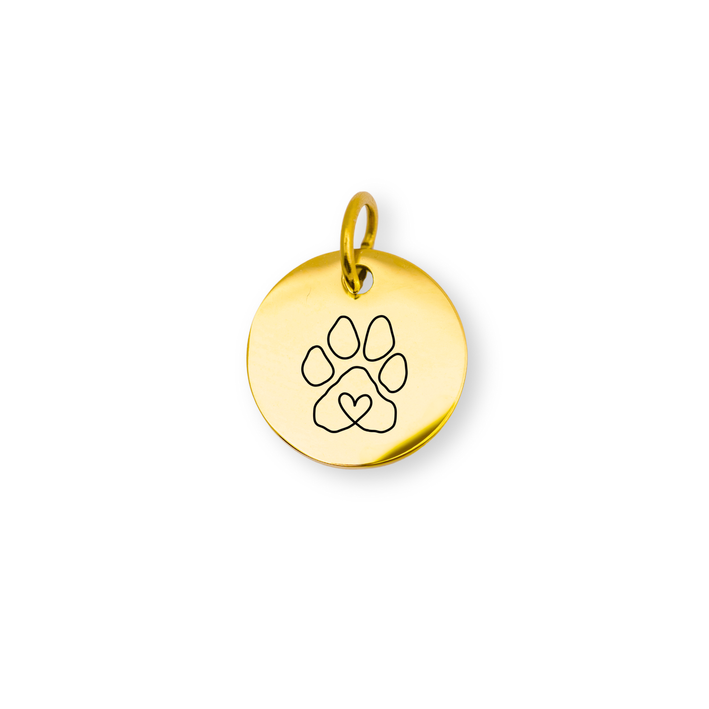 Pet Paw Engraved Circle Charm