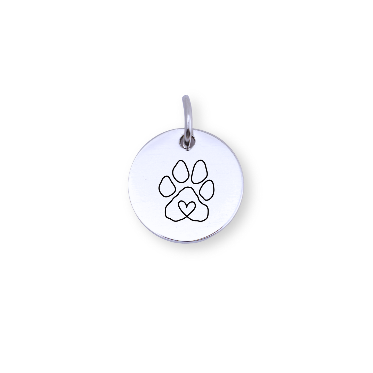 Pet Paw Engraved Circle Charm