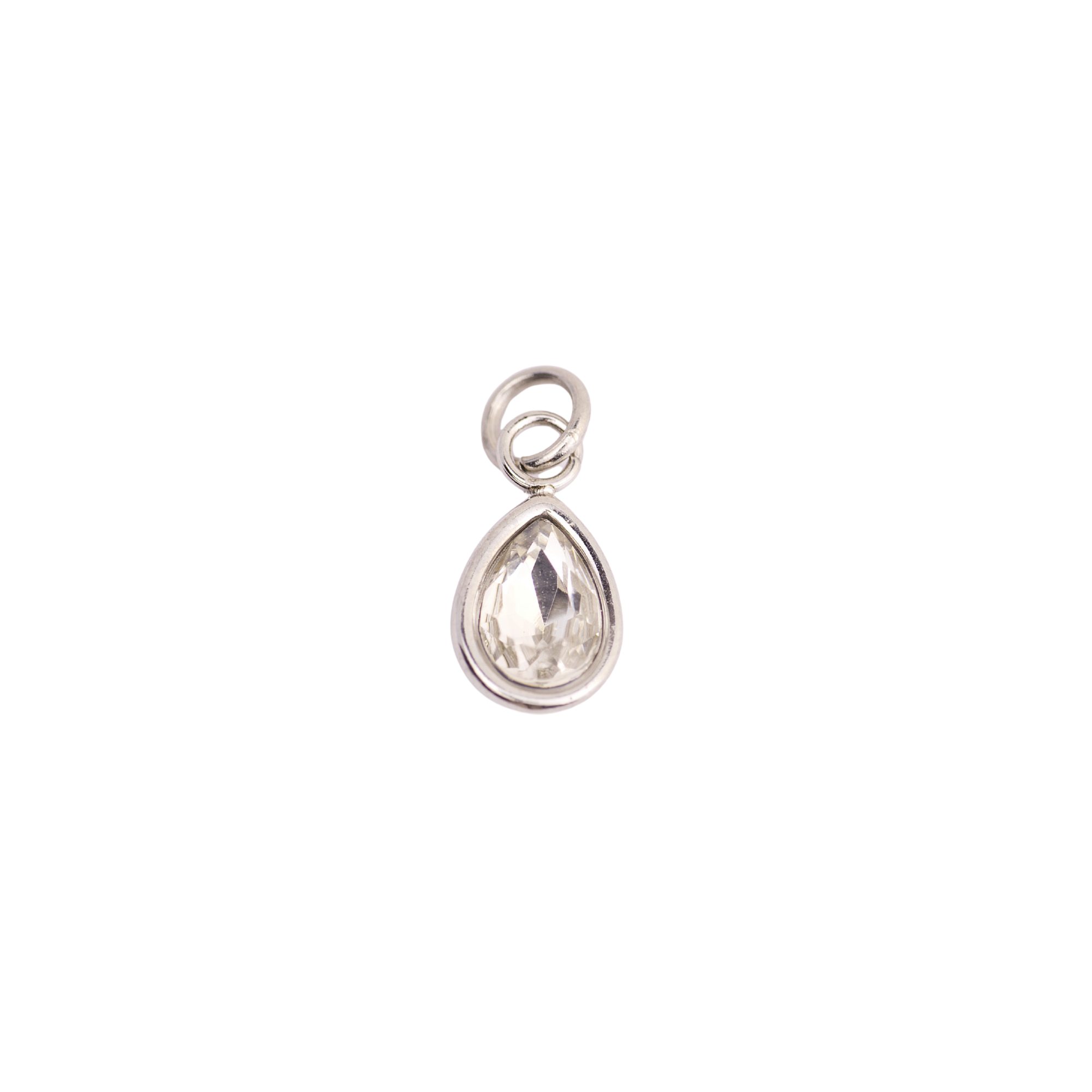 April Crystal Teardrop Birthstone Charm