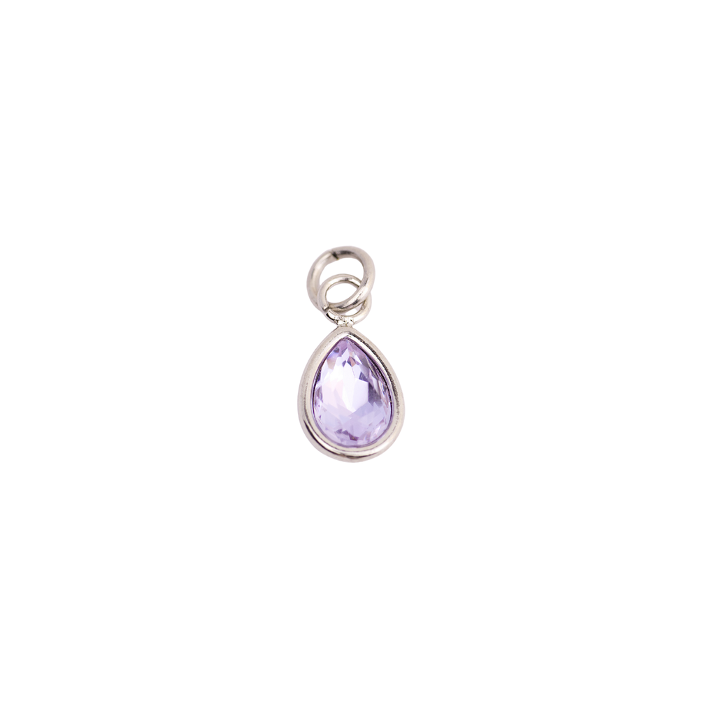 June Alexandrite Teardrop Birthstone Charm