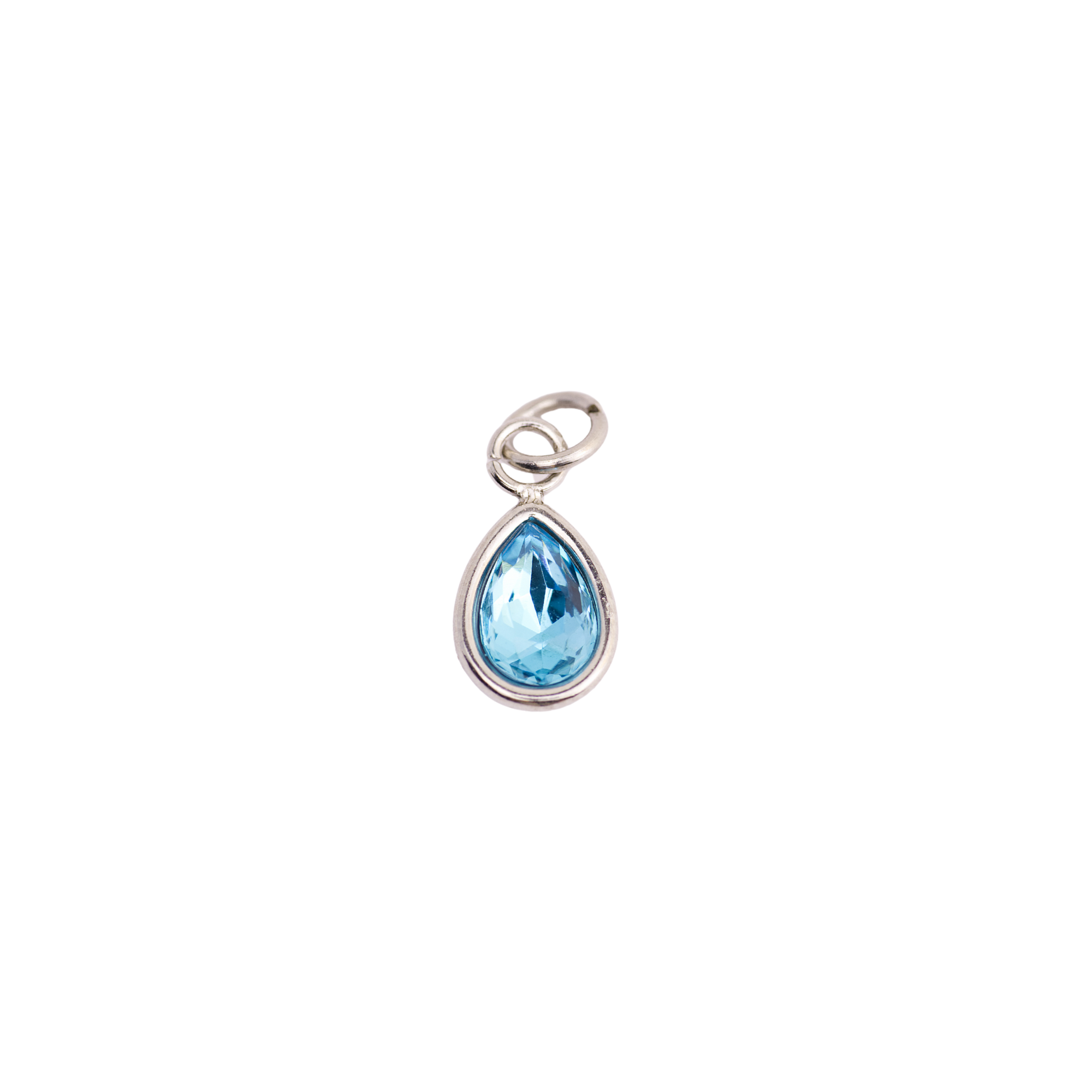 March Aquamarine Teardrop Birthstone Charm