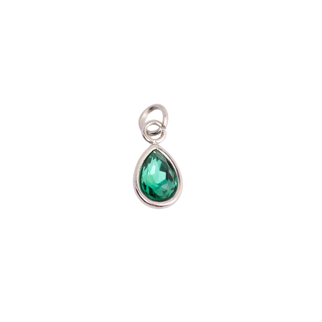 May Emerald Teardrop Birthstone Charm