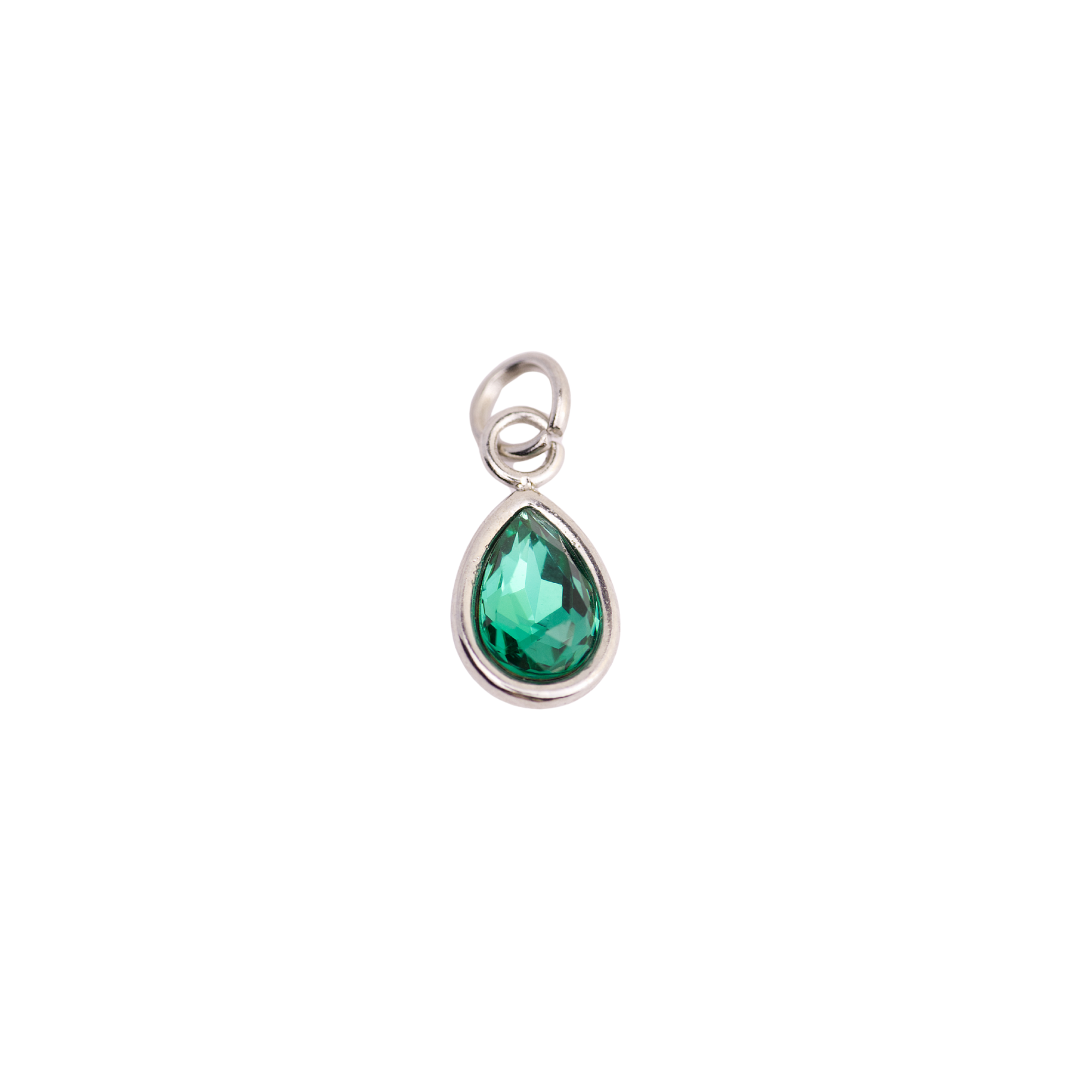 May Emerald Teardrop Birthstone Charm